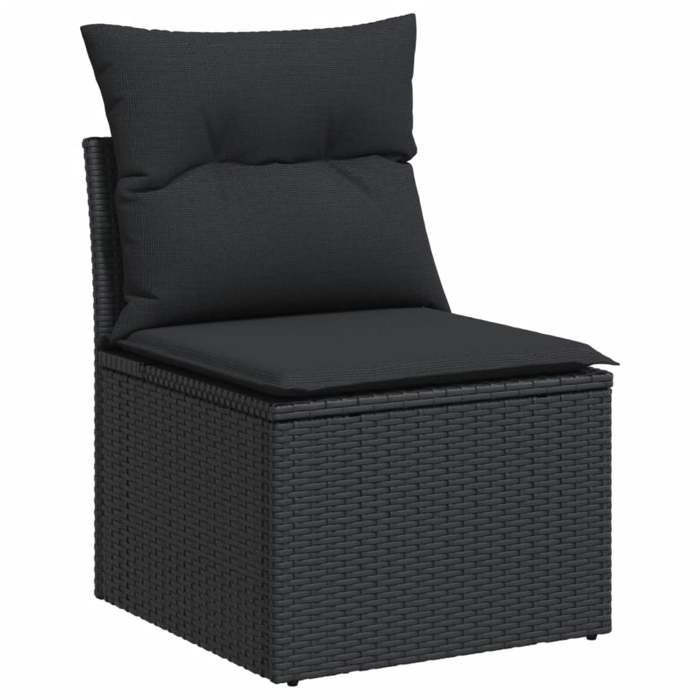 VidaXL Salon de Jardin avec Coussins 10 pcs, Canapés de Terrasse, Ensemble de Meubles de Patio, Mobilier d'Extérieur, Noir 3220604