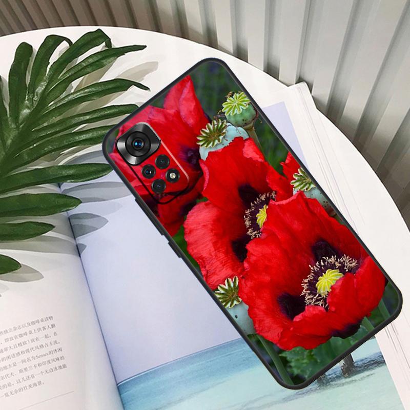 Poppy Flower Bloom For Xiaomi Redmi 10C 9C 12C 10A 9T Case For Redmi Note 12 8 9 10 11 Pro 9S 10S 11S Cover