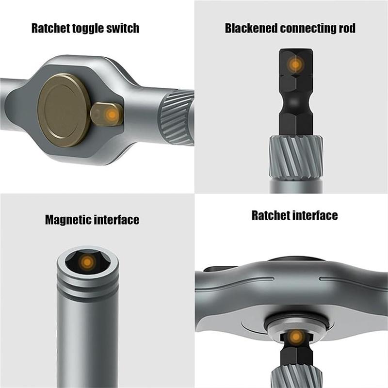 24 in 1 Magnetic Ratchet Screwdriver Set Compact Portable DIY Tool Kit with Multi-purpose Ratcheting Wrench and Precision Bits