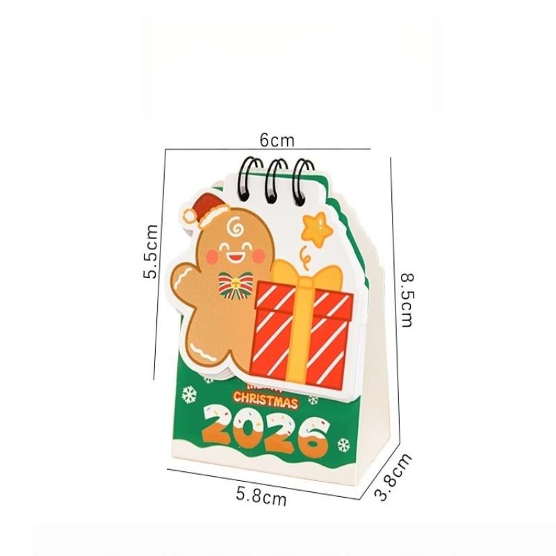 2026 Christmas Desk Calendar Mini Cartoon Cute Patterns Table Calendar Creative Desktop Decoration Daily Planning Small Monthly