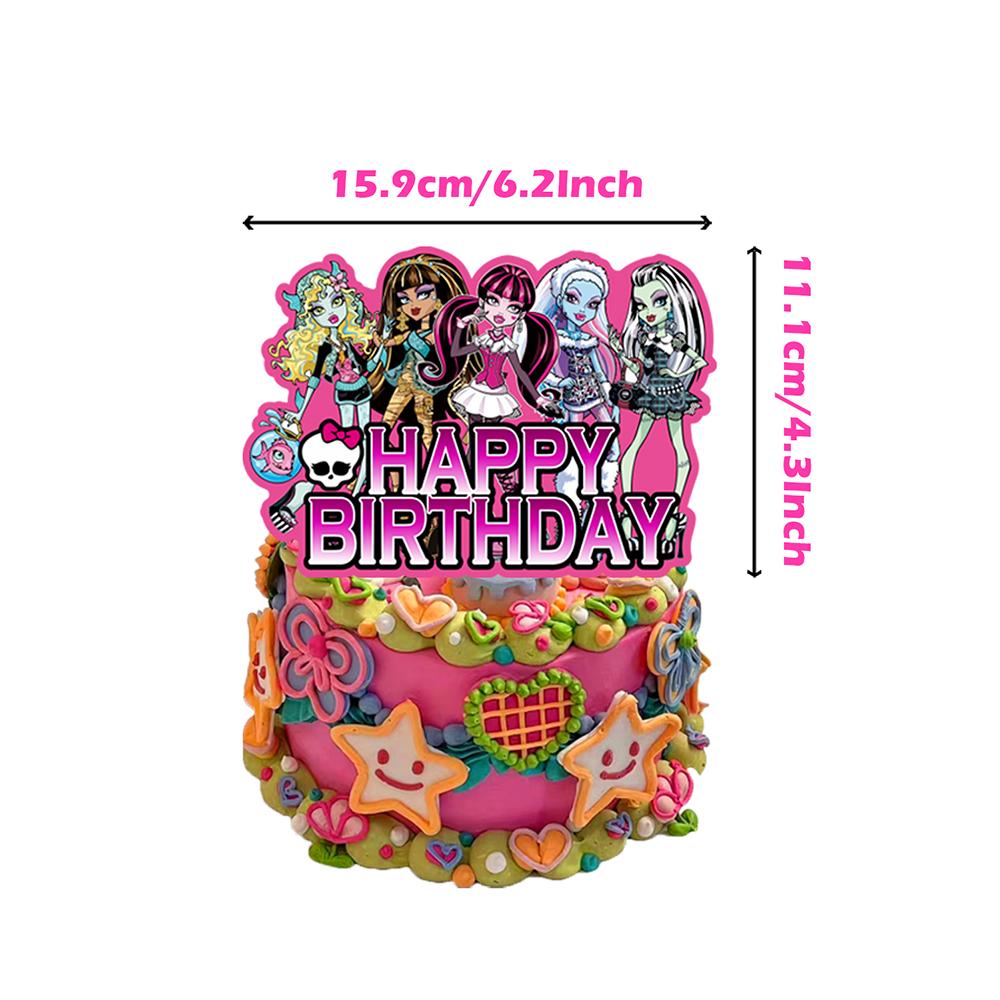 32 stk Monster High Festartikler Inkludert Banner, Kaketoppere, Ballonger