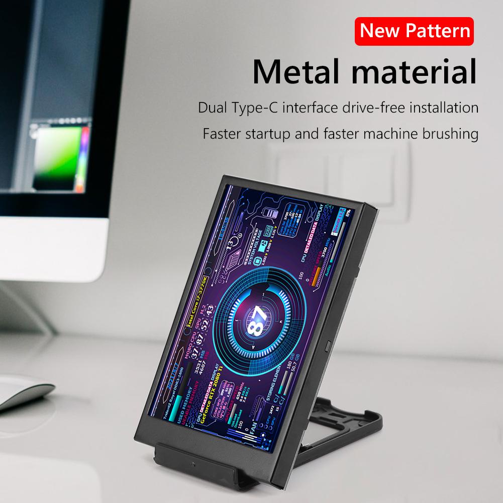 3.5inch Second Monitor Drive Free IPS Display Monitor Dual Type-C Interface AIDA64 320x480 for PC Computers/mini ITX Chassis/CPU