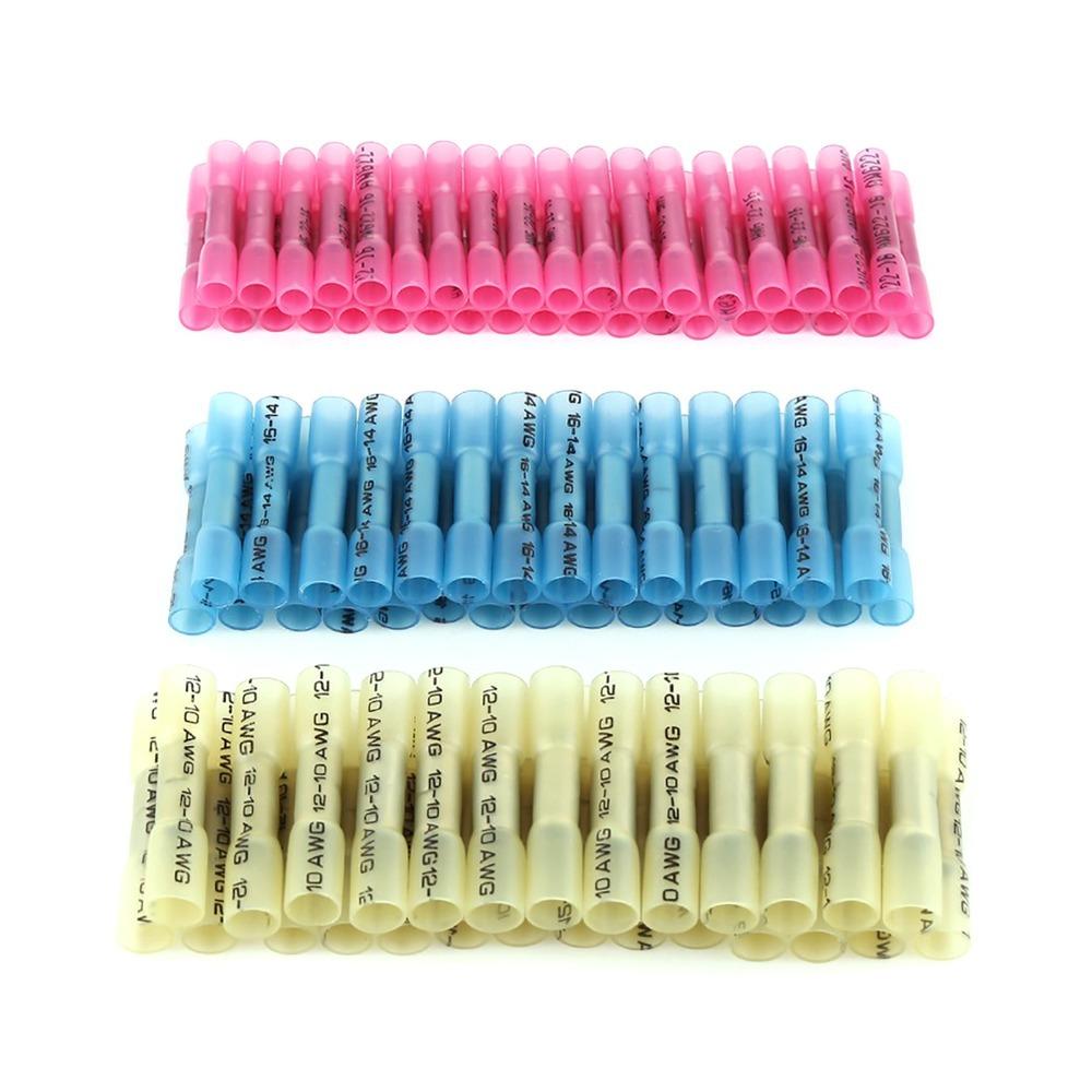 

300 Pcs Insulated Butt Connectors 22-16AWG / 16-14AWG / 12-10 AWG Crimp Terminals Marine