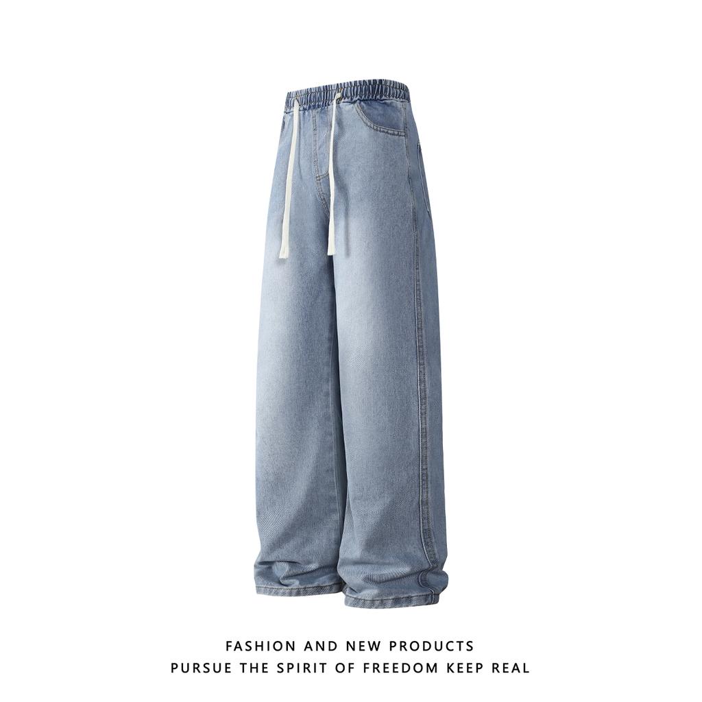 Micro-boot Jeans for Men 2025 New Autumn Retro Washed Pants Hong Kong Style Loose Straight Workwear Casual Pants