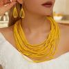 Glass Women Beaded Jewelry Set Multilayer Circular Design For Office Casual Use