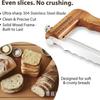 Wooden Bread Slicing Bow Knife - Handheld Serrated Toast Slicer for Homemade Sourdough & Crusty Bread