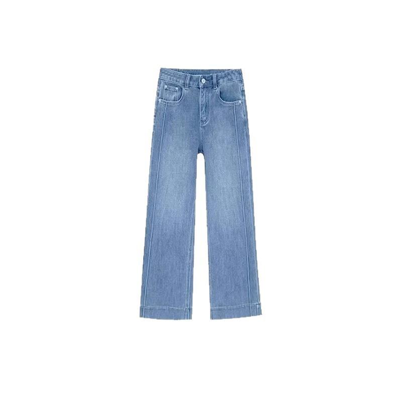 2026 New Versatile Straight-Leg Cropped Jeans for Women, Plus Size Narrow Wide-Leg Pants