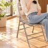 Stainless Steel Folding Chair Portable Seating Long-Lasting for Dining