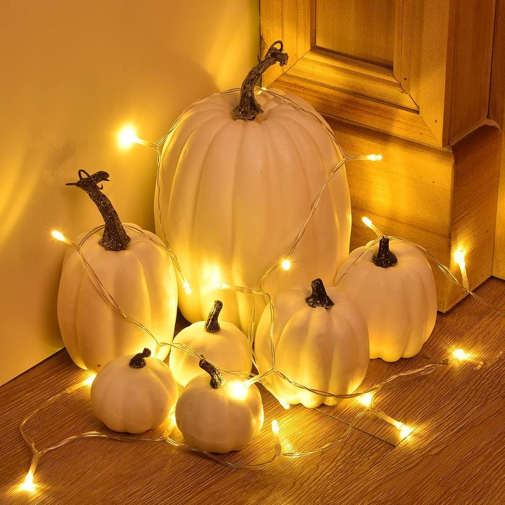 7PCS Simulation Pumpkin Model Artificial Pumpkin Decoration Garden Party Decoration Halloween Thanksgiving Decoration