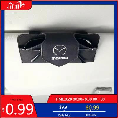 2025 Heißer Auto-Sonnenschutz Brillenetui Sonnenbrillenclip Karten-Ticket-Halter für Mazda 6 3 CX5 5 2 323 CX7 Demio Atenza Axela MX30 CX30