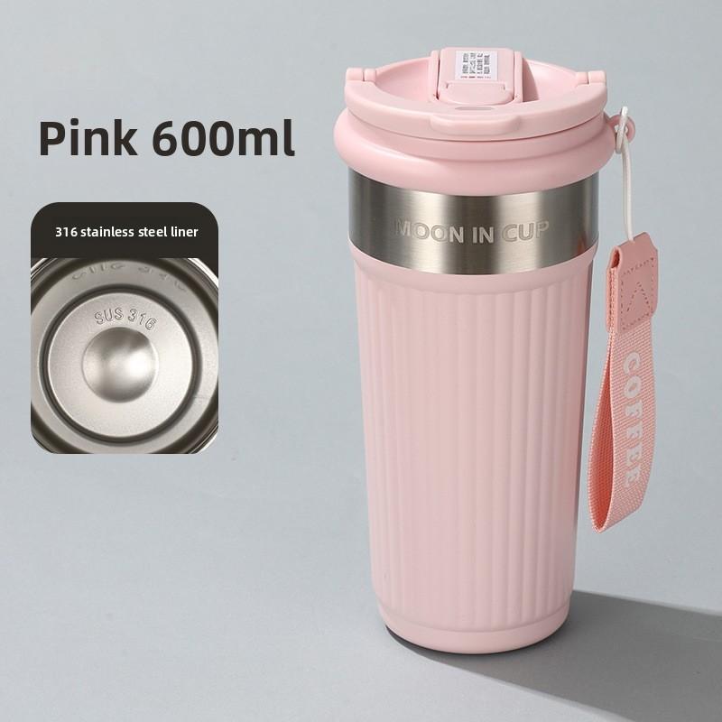 Modern Double Wall Insulated Coffee Mug With Straws For Home Office Use