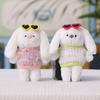 Cute Mini Bunny Plush Keychain With Sunglasses For Bag Decor And Gift