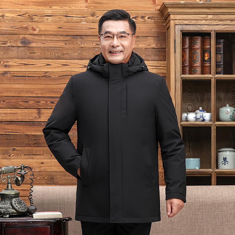 

Чоловіче пухове пальто середнього віку, зимова підкладка, знімні пуховики з капюшоном, товста тепла чоловіча парка 5XL синій