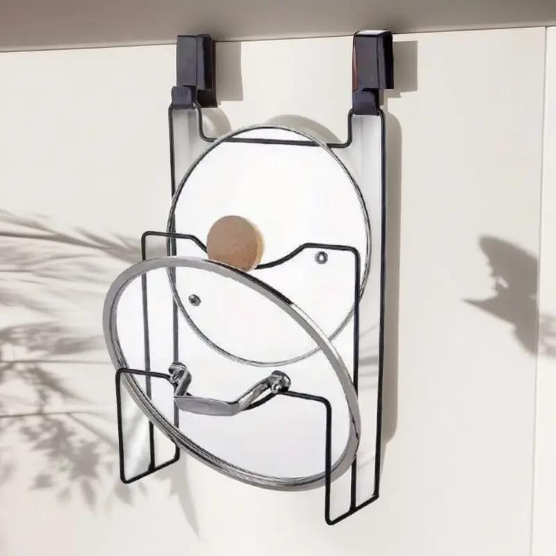 Multifunctional Punch-free Pot Lid Rack Household Kitchen Wall-mounted Iron Pot Lid Rack Multi-layer Cutting Board Storage Rack