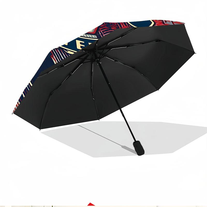Manchester United F.C Print Automatic Open Close Umbrella, Portable Foldable Umbrella, for Outdoor Commute Camping Trip, Ideal Birthday Gift