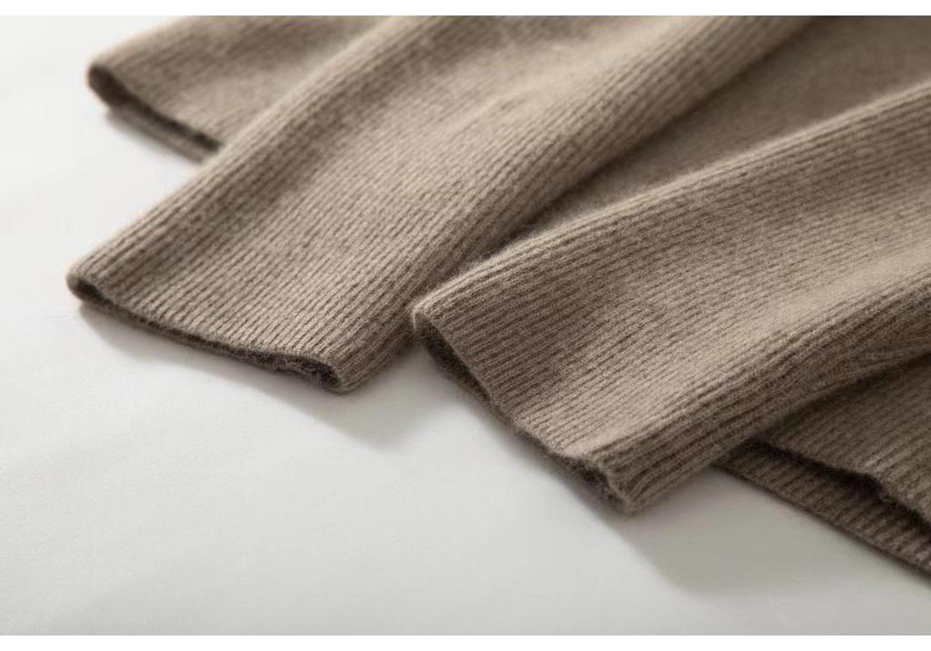 Women's Cashmere Half Zip Polo Neck Long Sleeve Sweater - Autumn/Winter Casual Fashion Knitwear