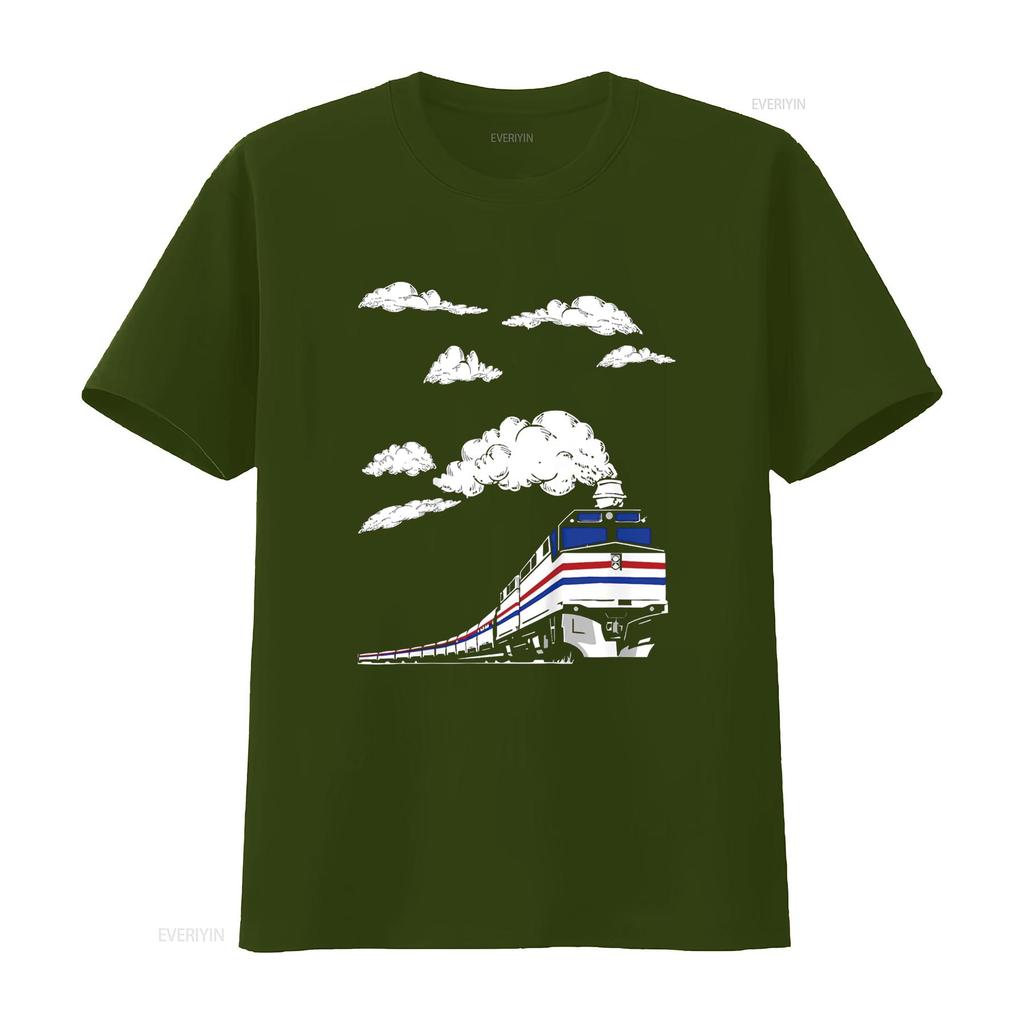 Super Fun Youth Train T shirt For Kids Children Boys Girls vintage Washed Soft fashion Top For Everyday Wear Stylish Slightly