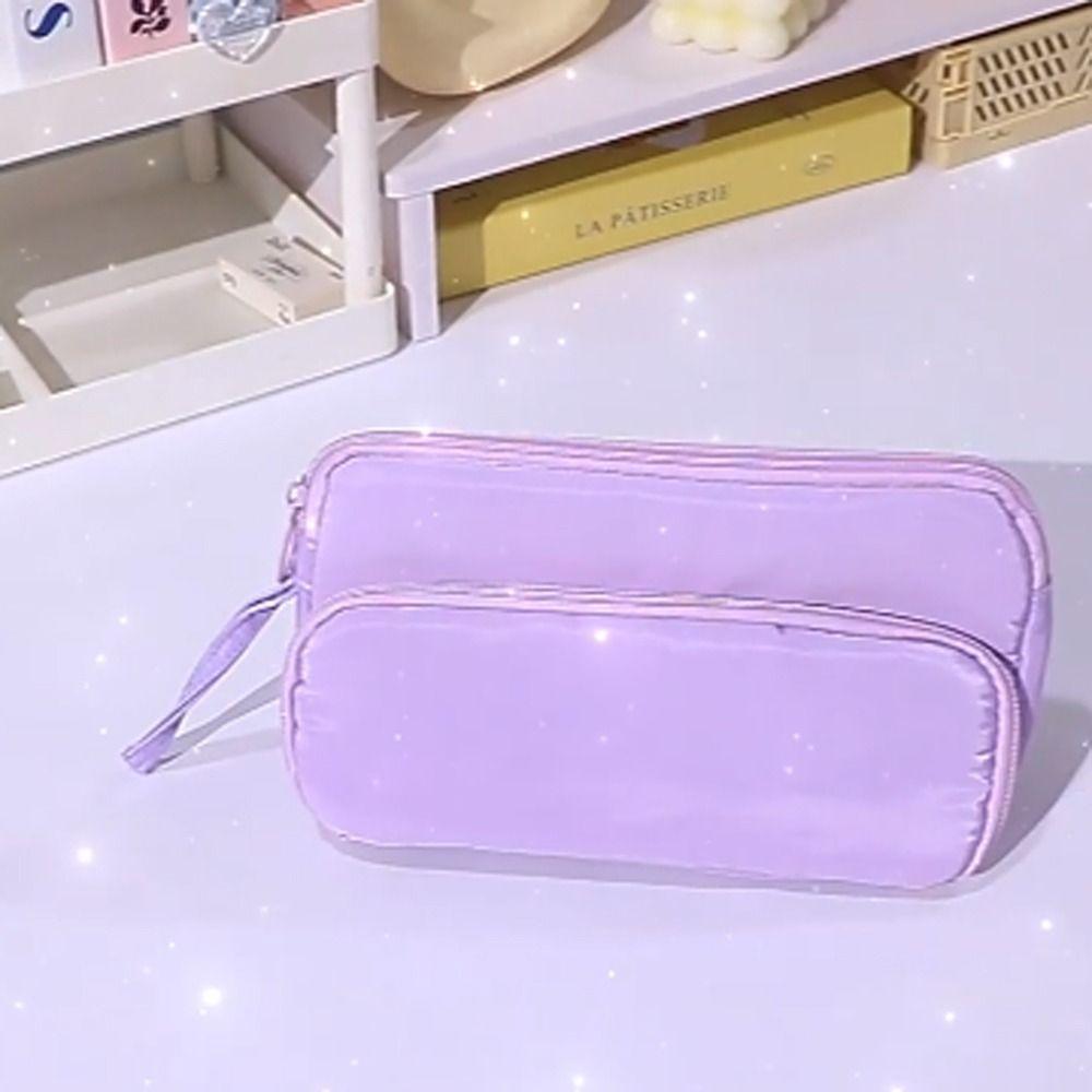 Double-layer Kawaii Pencil Bag Large Capacity Stationery Bag Fashion Ladder Pencil Case  Kids