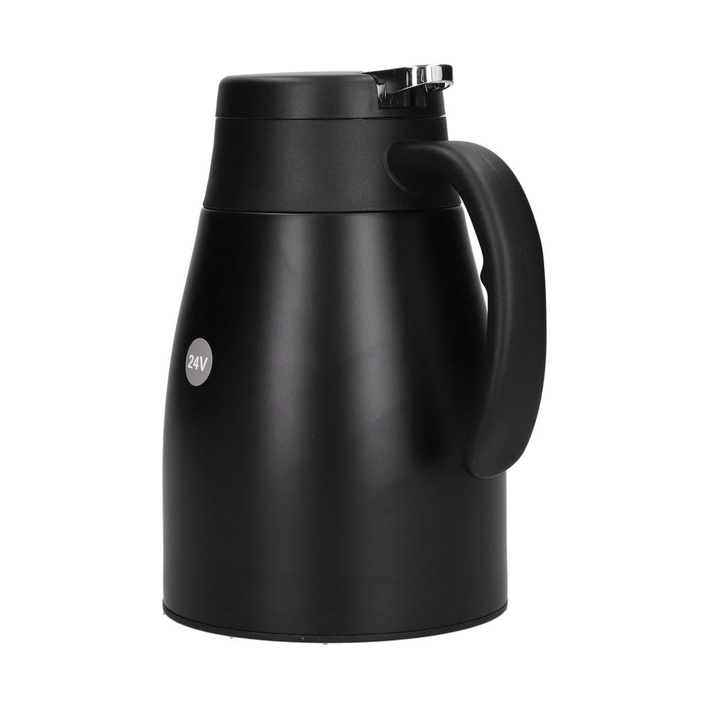 24V 1200ml Car Water Heater Pot with Base Portable Stainless Steel Electric Kettle Pot for Truck