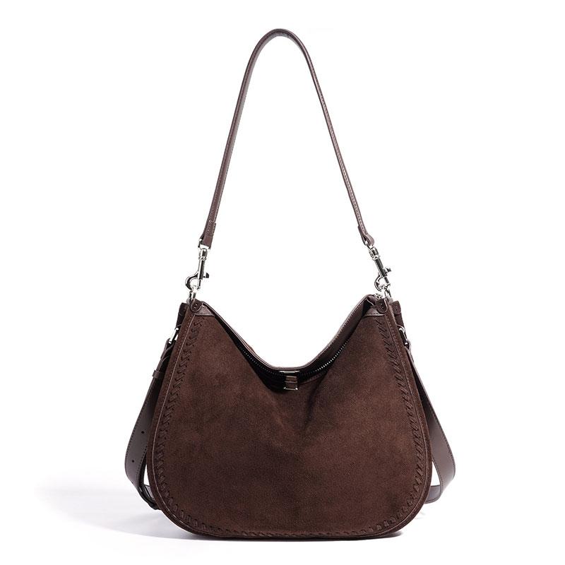 Suede Leather Women s Bag   Luxury Designer Women Shoulder Bag  Vintage Cowhide Crossbody Bags Female Handbag