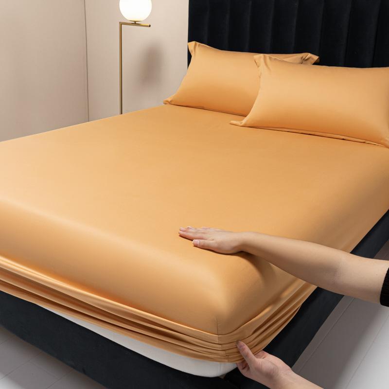 Neues Einzelbettlaken aus doppelsträngiger langstapeliger Baumwolle mit 100 Fäden, einfarbig, leichter Luxus-Matratzenschutzbezug