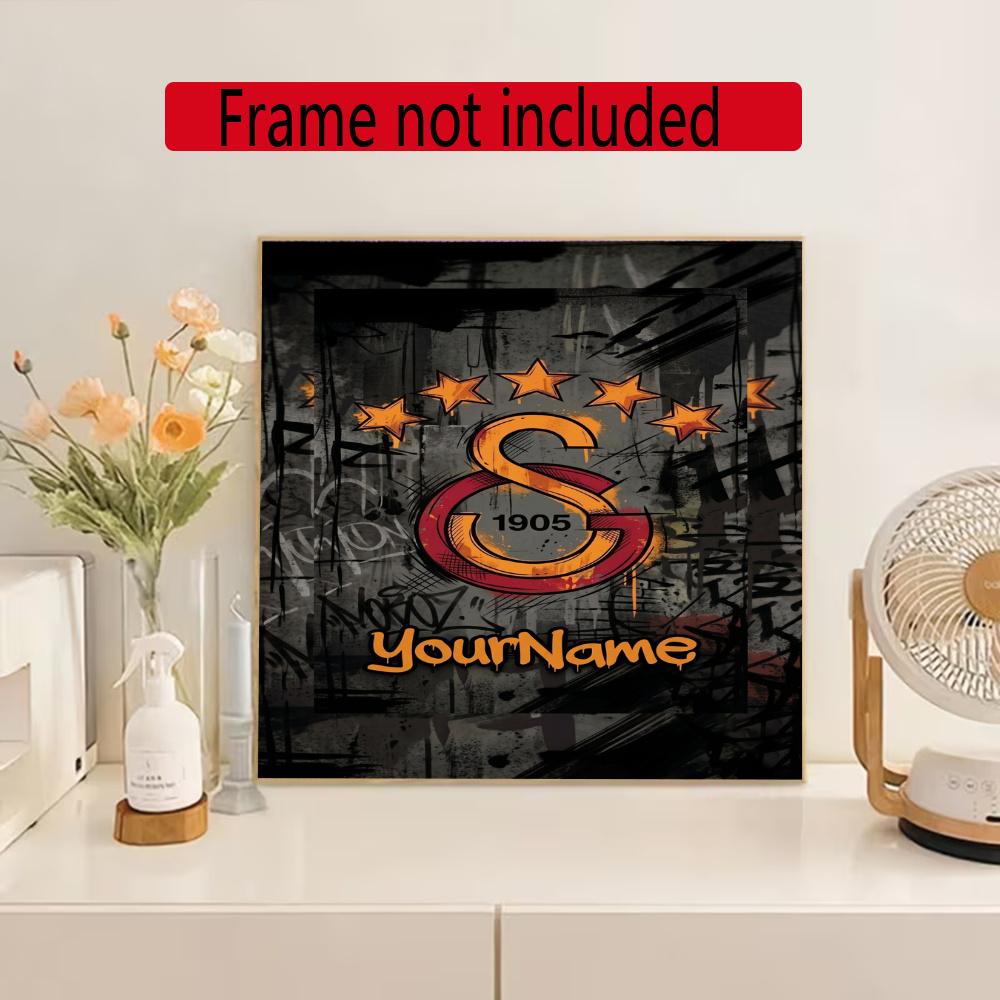 Galatasaray Personalized Name Round Diamond Painting Kit Diamond Embroidery Painting Rhinestones Mosaic Frameless Handwork Decoration Arts
