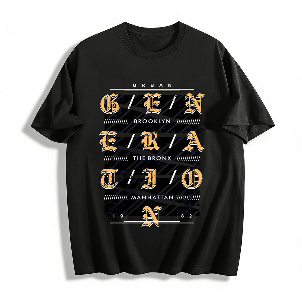 New York Boroughs Themed Vintage Print Casual Trendy Unisex T-Shirt Pure cotton T-shirt XXS