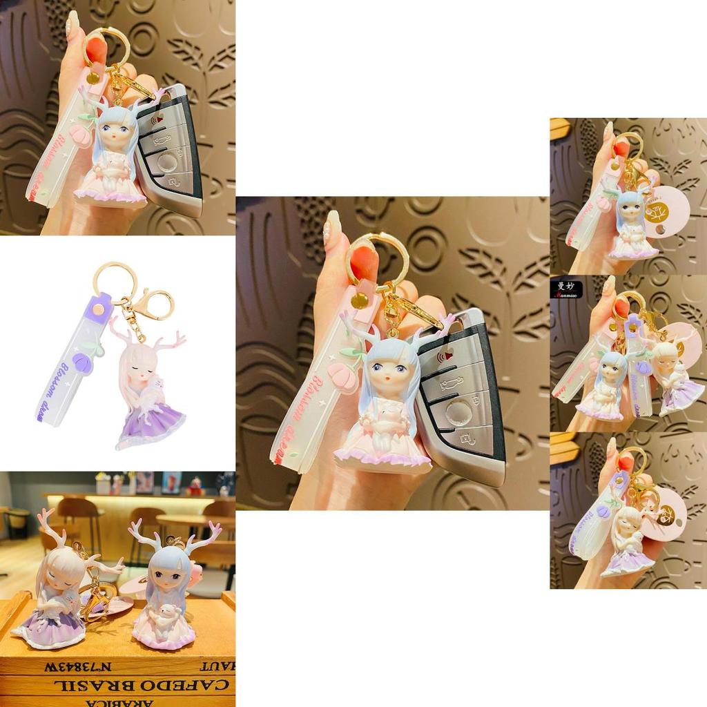 Entzückender Hirsch Schlüsselanhänger Pvc-Material Kreatives Autoschlüssel-Accessoire für Frauen und Mädchen