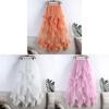 Princess Style Mesh Skirt With Ruffle Hem And High Waist For Summer Casual Wear