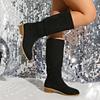 Fashion 2025 New Fashion Autumn Women's Versatile  Boot European and American Fashion Trend Suede Boots Foreign Trade Plus Size Women's