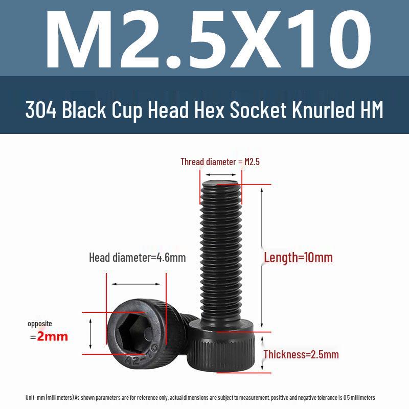 Yigu 304 Stainless Steel Hex Socket Cylindrical Head Screws: M2-M5 Bolts, M6-M12 Screws