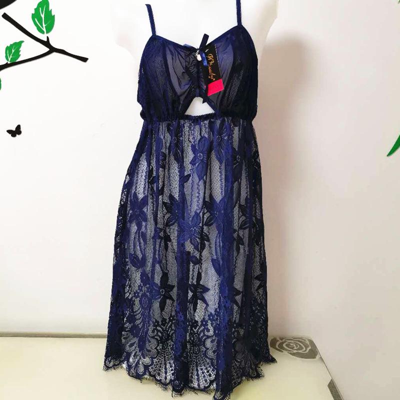 Women's Plus Size Sexy Lace Mesh Nightgown Lingerie