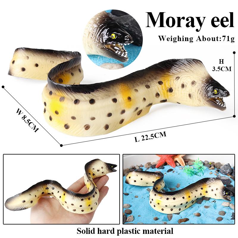 Oenux Undersea Marine Animals Moray Eel Simulation Sea Life Animal Conger Model Figurines Action Figures Learning Toy For Kids