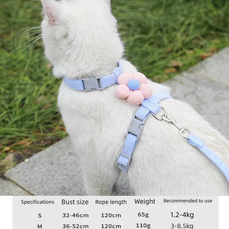 

Anti Escape Cats Harness Cat Vest Harness Cat Neck Belt Strip for Cat Leash and Kitten Harness MXQQY03 S-(1.2-4KG)