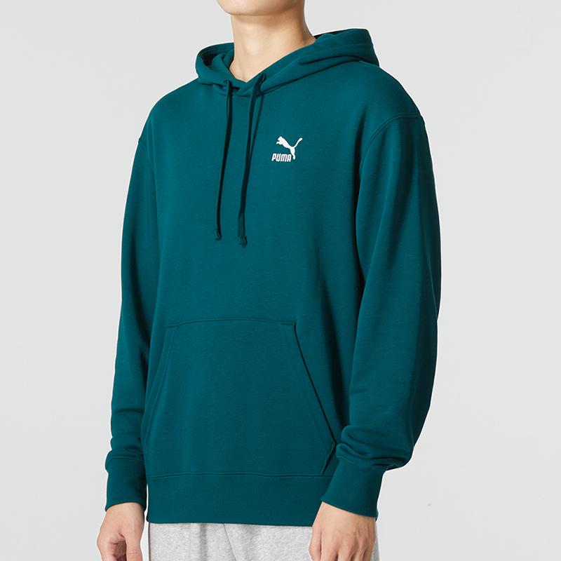Puma Casual Solid Color Sport Hoodie Long Sleeve Men Tops Peacock-Green 537849-24