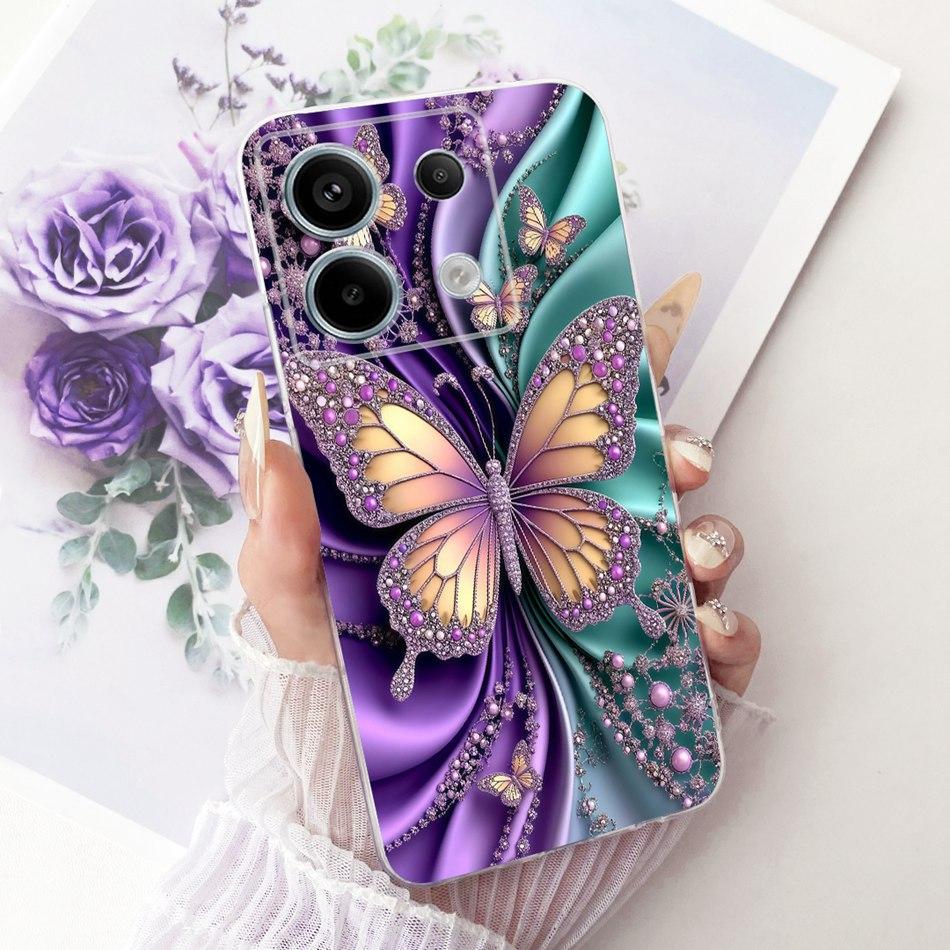 For Xiaomi Poco X6 Pro PocoX6 Cute Flower Butterfly Cat Painted Case For POCO X 6 X6Pro Soft Silicone TPU Phone Cases