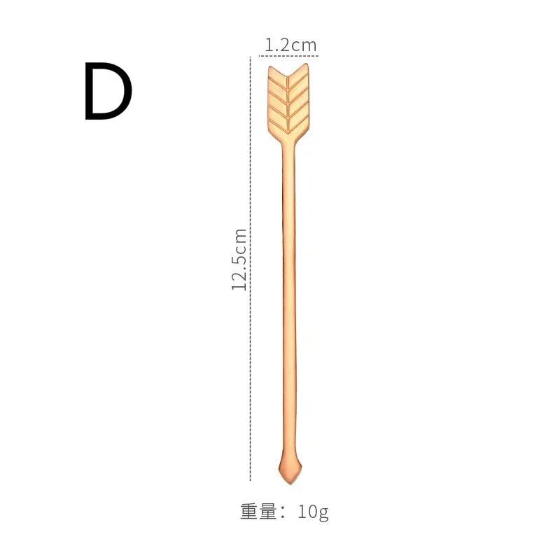 Creative Bow and Arrow Fruit Stick 304 Stainless Steel Gold Plated Fruit Fork Coffee Honey Stirre
