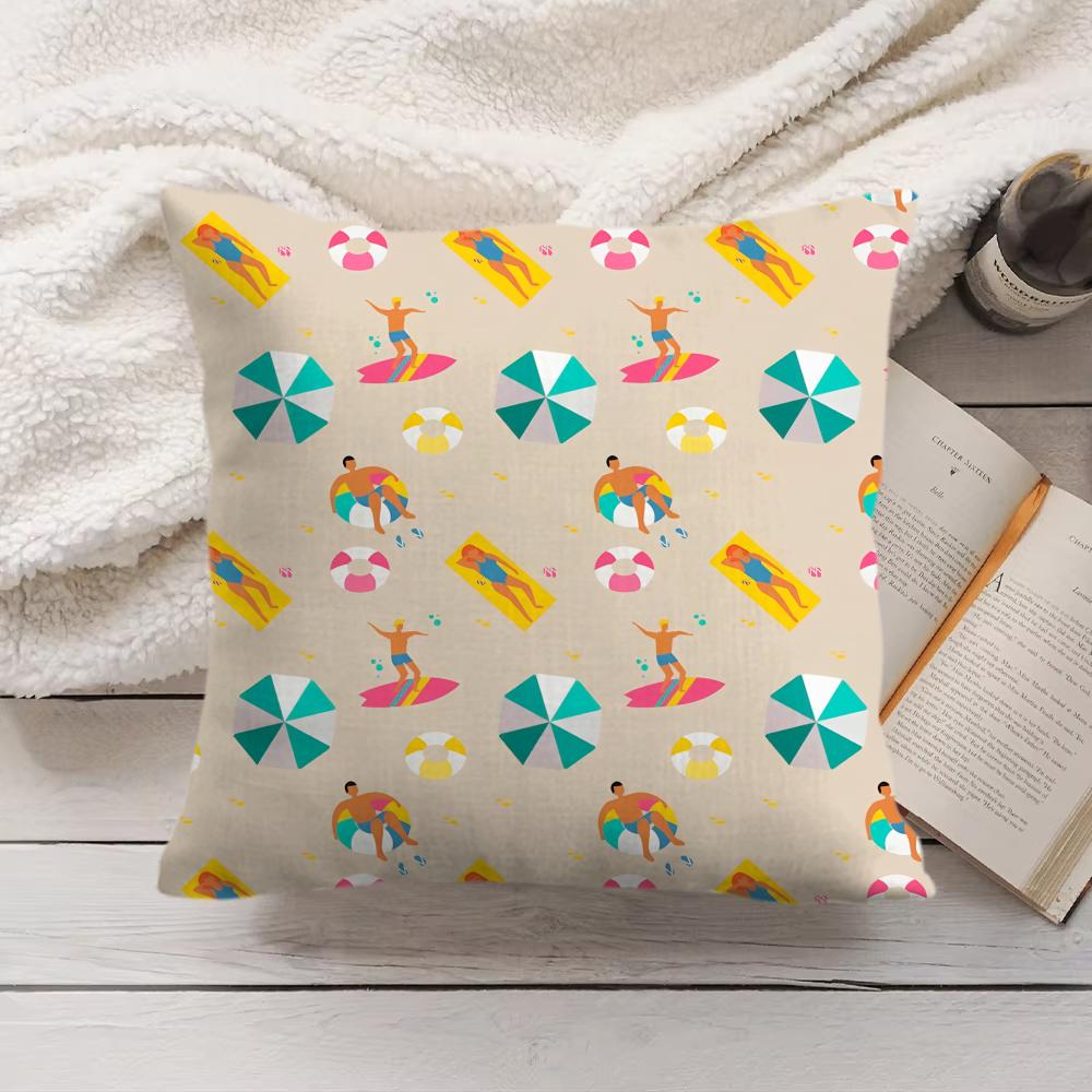 Beach Chair Cushion Cover Soft Short Plush Pillow Cover Smooth Cozy Texture Aesthetic Cushion Case Home Decor