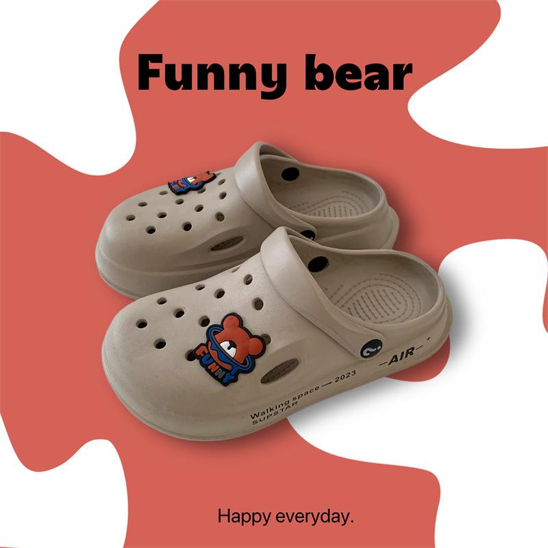 Children's Hole Shoes, Men's and Women's Middle-aged and Older Children's 2025 Summer DIY Durable Non-slip Thick-soled Beach Cute Cool Slippers