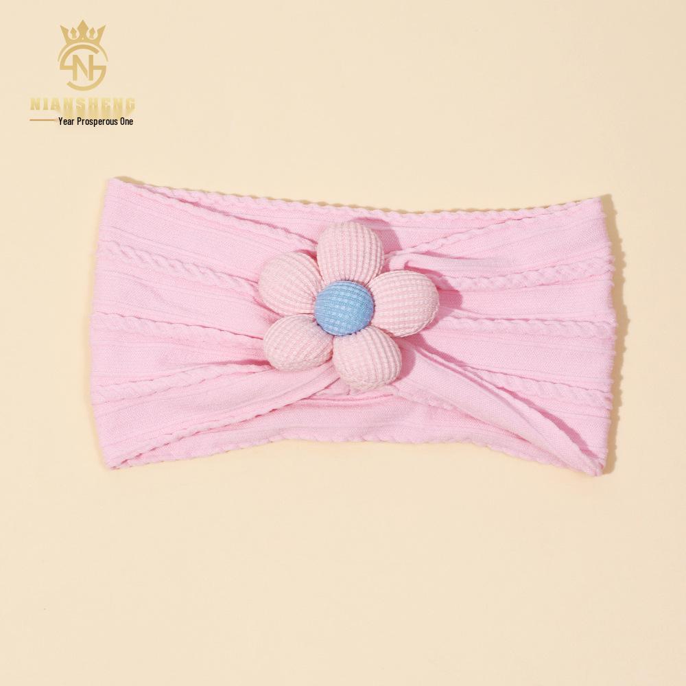 Baby Soft Nylon Headband with Five-Petal Flower - European & American Style