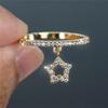 Cao Shi Sweet Heart Zircon Star Ring for Women - Fashionable Pendant Jewelry