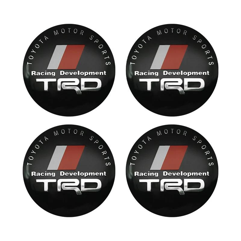 4Pcs 56mm Car Wheel Center Hub Cap Badge Sticker Cover Accessories For Toyota Prado Aqua Hilux Camry Rav4 Prius TRD Venza GR Spo