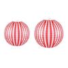 6pcs Red And White Striped Paper Lanterns For Birthday Parties And Weddings Space Saving And Friendly To Environment