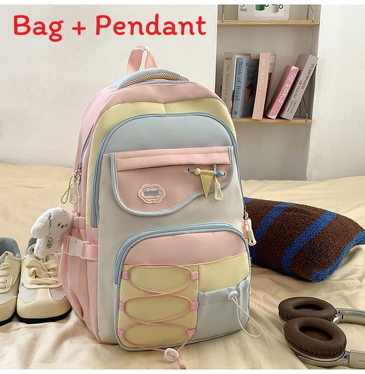 Dopamine Style Girls Backpack With Nylon For School And College