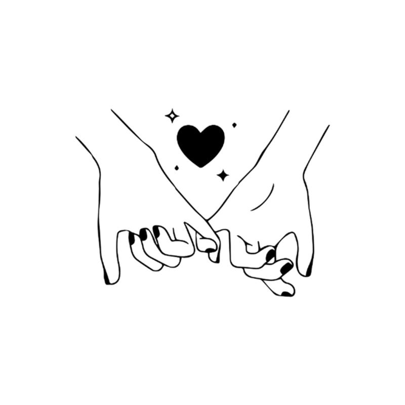 Valentines Day Wall Sticker Adhesive Black Holding Hand Heart PVC Decal Home Decors Creative Wall Art Murals Accessory