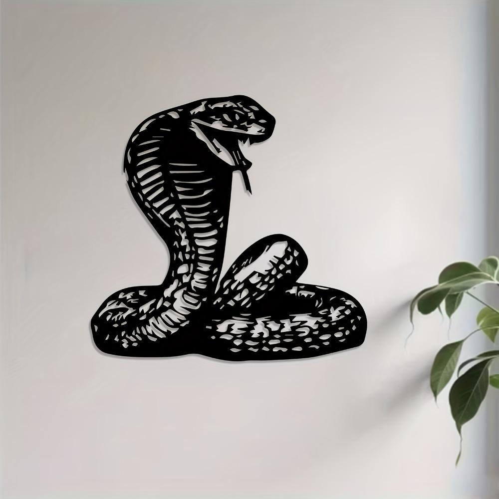 One Piece Cobra Metal Wall Art, Snake Statue Mural, Halloween New Year Gift, Rust Resistant Outdoor Fence Indoor Decoration