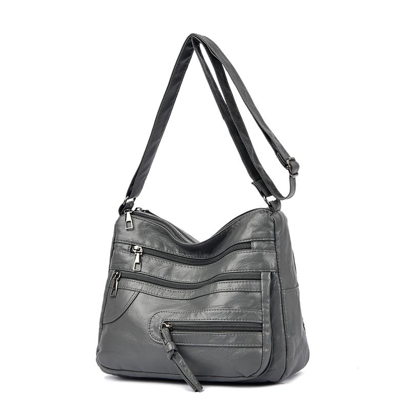 Large Capacity Women's Solid Color Shoulder Bag Multi-Layer Crossbody Bag Multi-Functional Mother Bag