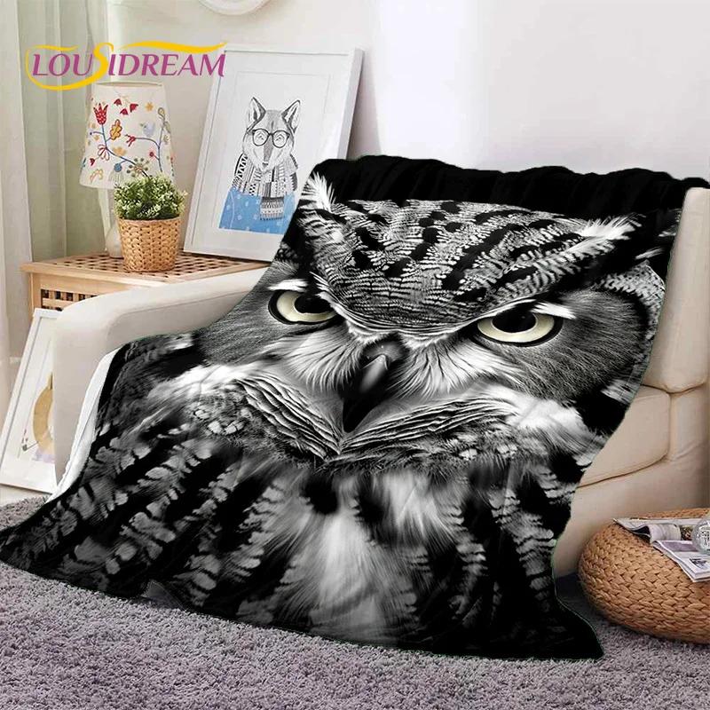 Cute Owl Eagle Birds Cartoon 3D Soft Flannel Blanket for Beds Bedroom Sofa Picnic,Throw Blanket for Cover Outdoors Leisure Gift