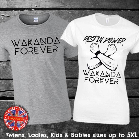 Black Panther Wakanda Forever Mens Ladies Kids Babies S