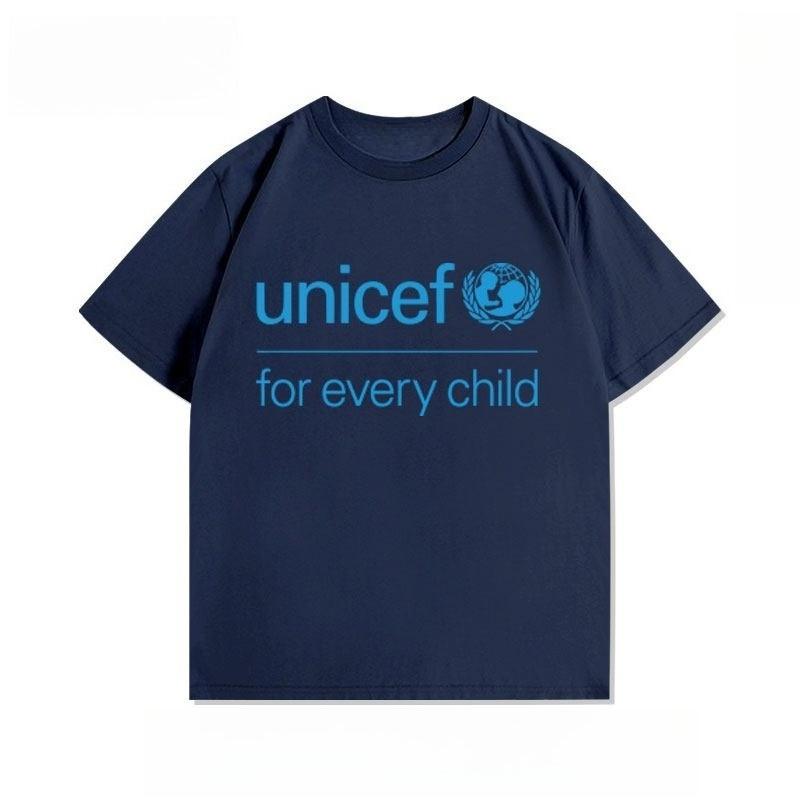 Olunteer Team Of The Unicef Charity Organization Tshirt Unisex Unisex 2026 Summer New Fashion Unisexs Tshirt Cotton Breathable Tees